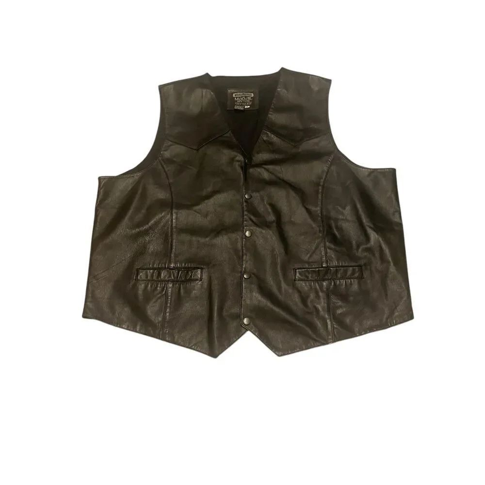 Modal New York Men’s Vest Leather Black Size 5X